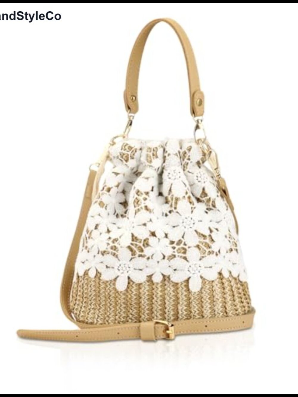 Bamboo Handbag Woven Straw Shoulder Crossbody Sling Bag for Women Beach